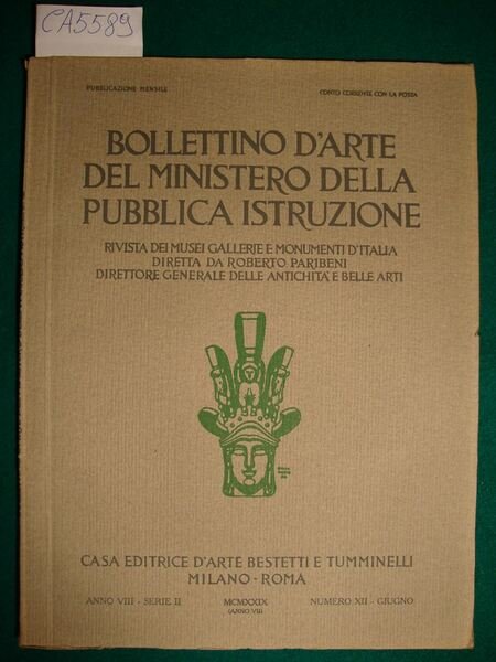 Bollettino d'arte del Ministero della Pubblica Istruzione - Anno VIII …