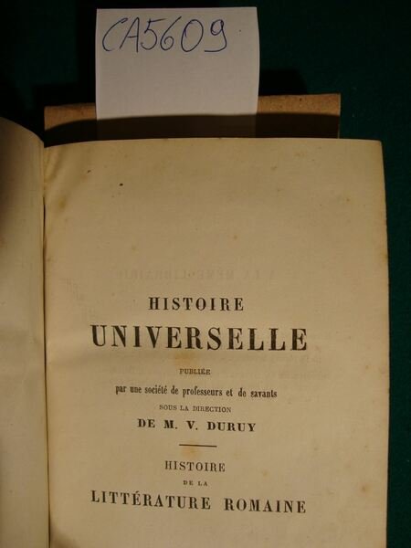 Histoire de la littérature romaine