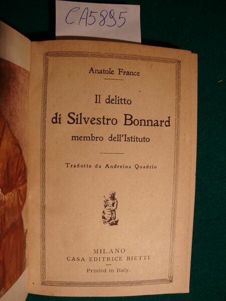 Il delitto di Silvestro Bonnard membro dell'Istituto