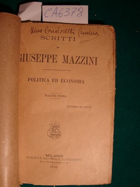 Scritti di Giuseppe Mazzini - Politica ed economia - Volume …