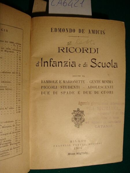 Ricordi d'Infanzia e di Scuola seguiti da Bambole e Marionette …