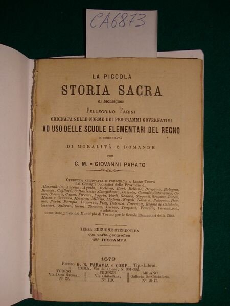La piccola storia sacra di Monsignor Pellegrino Farini ordinata sulle … | Immagine principale