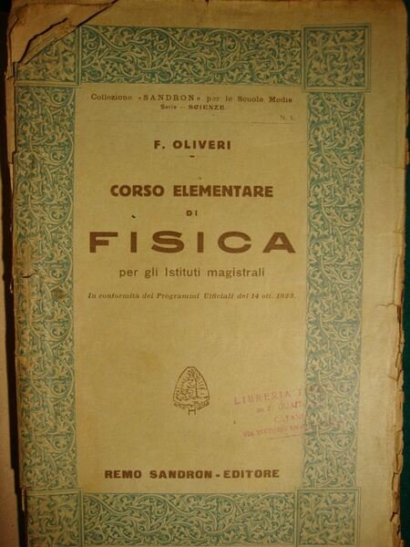 Corso elementare di fisica per gli Istituti magistrali - In … | Immagine principale