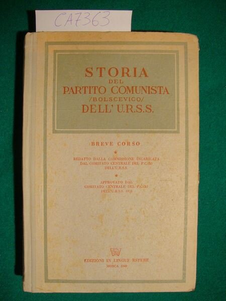 Storia del Partito Comunista/Bolscevico dell'U.R.S.S. - Breve corso (Proletari di …