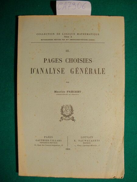 Pages choisies d'analyse générale