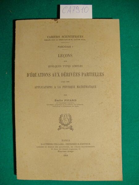 Leçons sur quelques typessimples d'équations aux dérivées partielles avec des … | Immagine principale