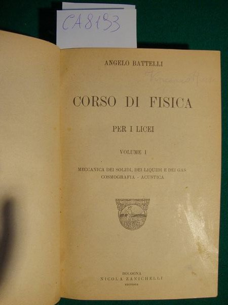 Corso di fisica pe i Licei - Volume I (meccanica … | Immagine Gallery 2