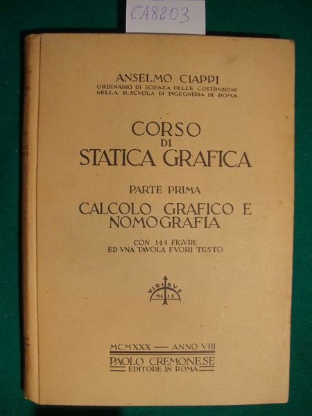 Corso di statica grafica (3 volumi)