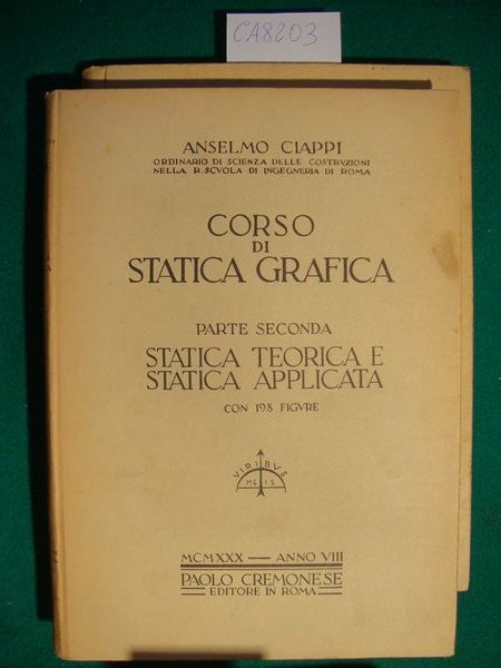 Corso di statica grafica (3 volumi)