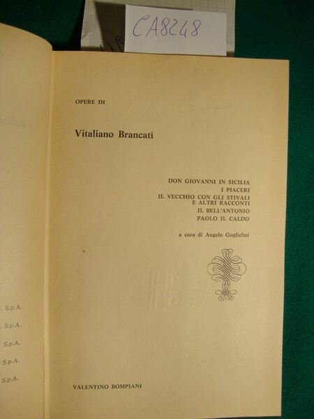 Opere di Vitaliano Brancati - (Don Giovanni in Sicilia - …