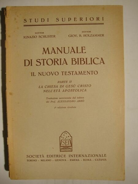 Manuale di Storia Biblica per la cultura e l'insegnamento della …