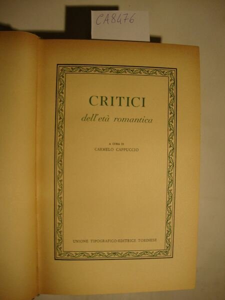 Critici dell'età romantica