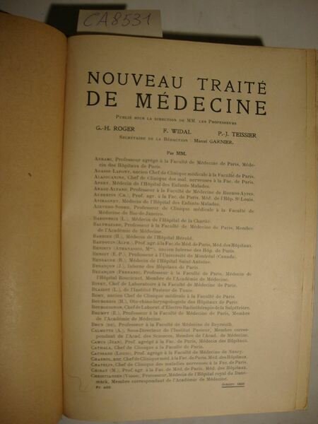 Nouveau traité de médecine - Fascicule XIX (Pathologie du Cerveau …