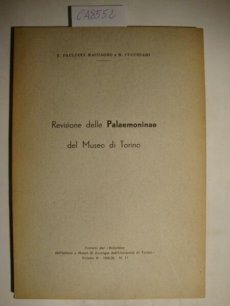 Revisione delle Palaemoninae del Museo di Torino