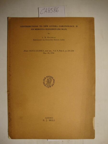 Contributions to New Guinea carcinology. II on merguia oligodon (De …