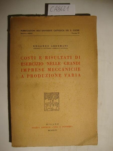 Costi e risultati di esercizio nelle grandi imprese meccaniche a …