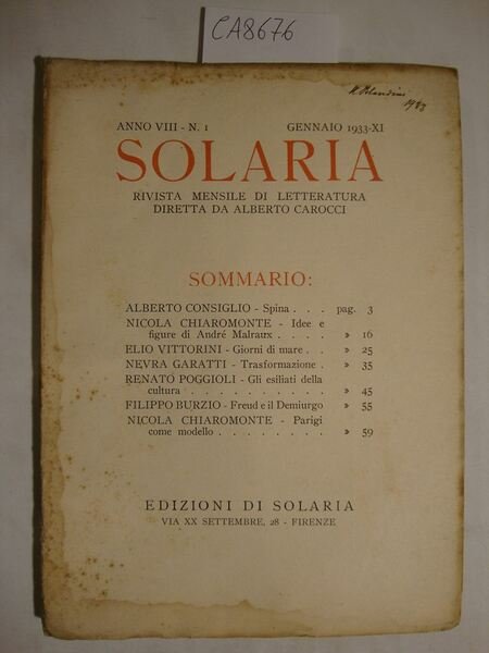 Solaria - Rivista mensile di letteratura (vari fascicoli)