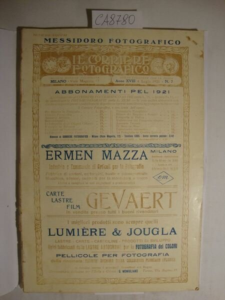 Il Corriere Fotografico - Rivista Mensile Illustrata - Anno XVIII … | Immagine principale