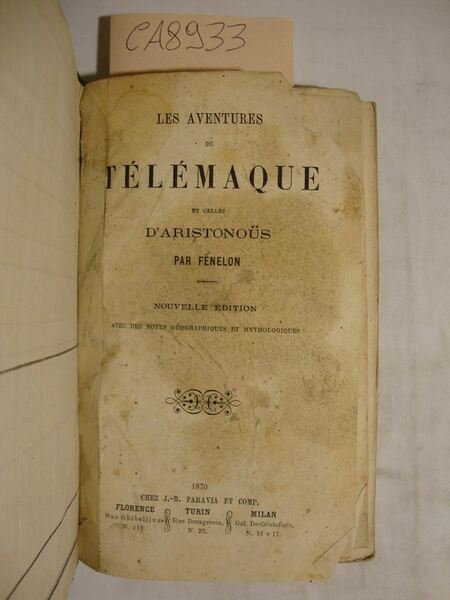 Les aventures de télémaque et celles d'aristonous