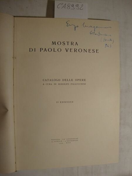 Mostra di Paolo Veronese - Catalogo delle opere - Venezia …