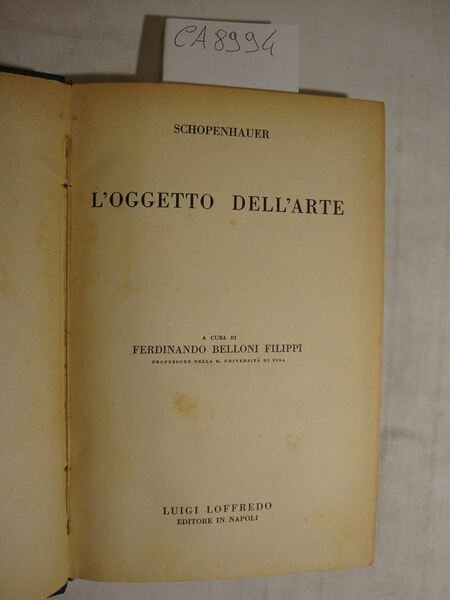 L'oggetto dell'arte