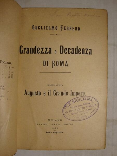 Grandezza e Decadenza di Roma (vol. primo: La conquista dell'Impero …