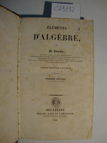 Eléments d'algèbre