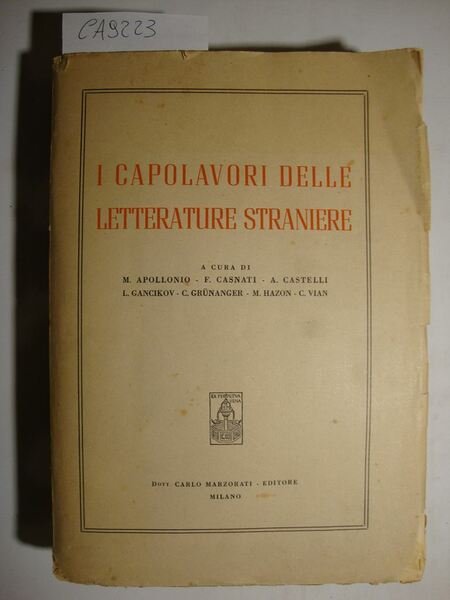 I capolavori delle letterature straniere