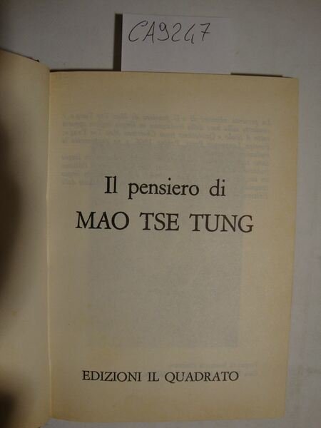 Il pensiero di Mao Tse Tung - Il libro della …