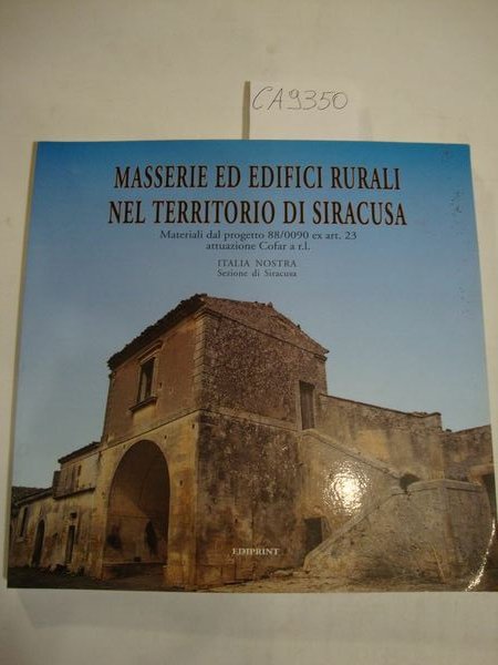 Masserie ed edifici rurali nel territorio di Siracusa - Materiali … | Immagine principale