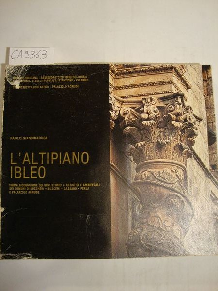 L'altipiano Ibleo - Prima ricognizione dei beni storici, artistici e … | Immagine principale