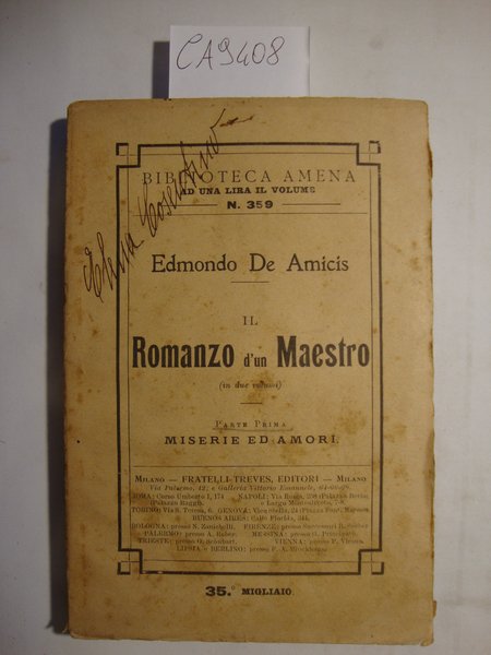 Il Romanzo d'un Maestro (in due Volumi) - Parte prima: … | Immagine principale