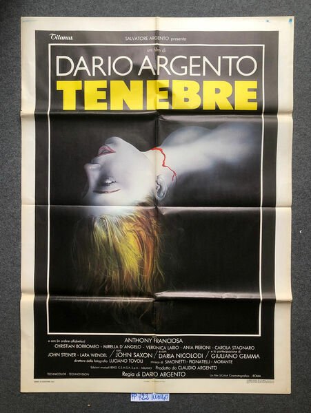 Dario argento Tenebre Sigma Cinematografica Con Anthony Franciosa (49f).