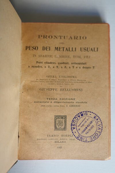 Prontuario del peso dei metalli usuali in sbarre lamiere,tubi e … | Immagine Gallery 4