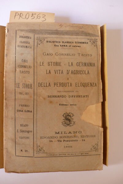 Le storie, La Germania, La vita di Agricola e della … | Immagine principale