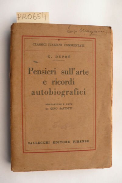 Pensieri sull'arte e ricordi autobiografici | Immagine principale