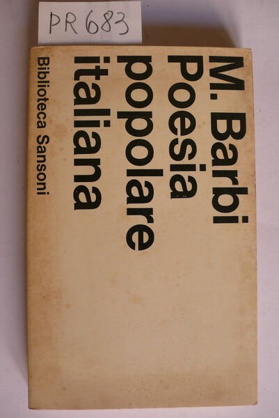 Poesia popolare italiana. Studi e proposte
