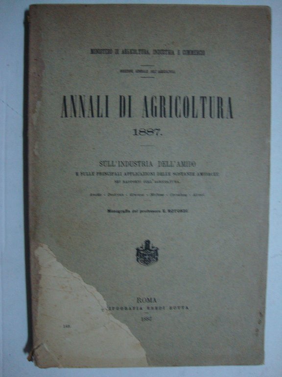 Annali di agricoltura (Sull'industria dell'amido e sulle principali applicazioni delle …