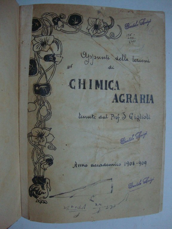 Appunti delle lezioni di chimica agraria (Anno Accademico 1908 - …