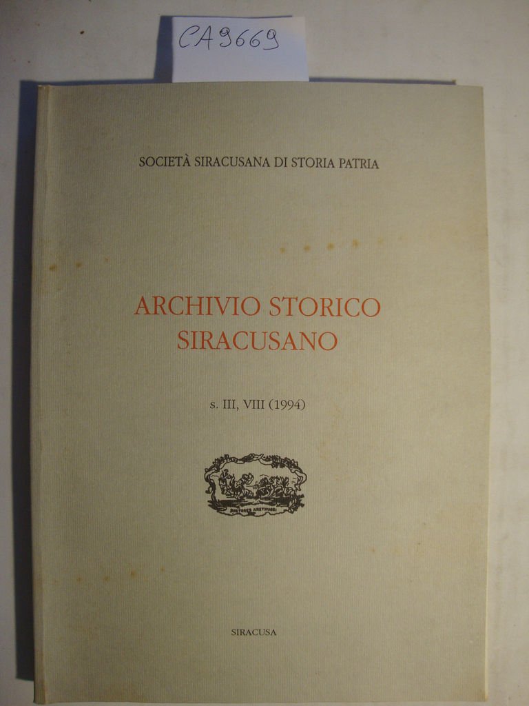 Archivio Storico Siracusano - s. III, VIII (1994)