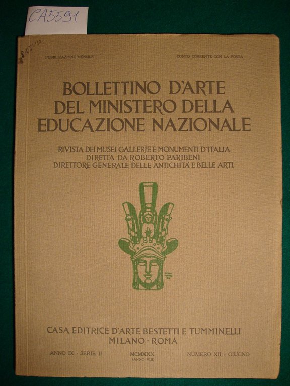 Bollettino d'arte del Ministero della Pubblica Istruzione - Anno IX …