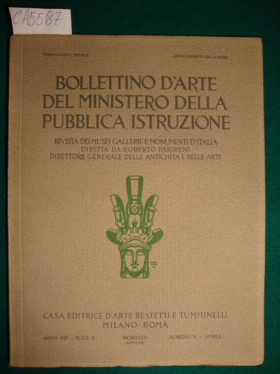 Bollettino d'arte del Ministero della Pubblica Istruzione - Anno VIII …