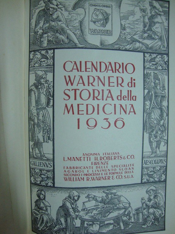 Calendario storico della medicina di Warner