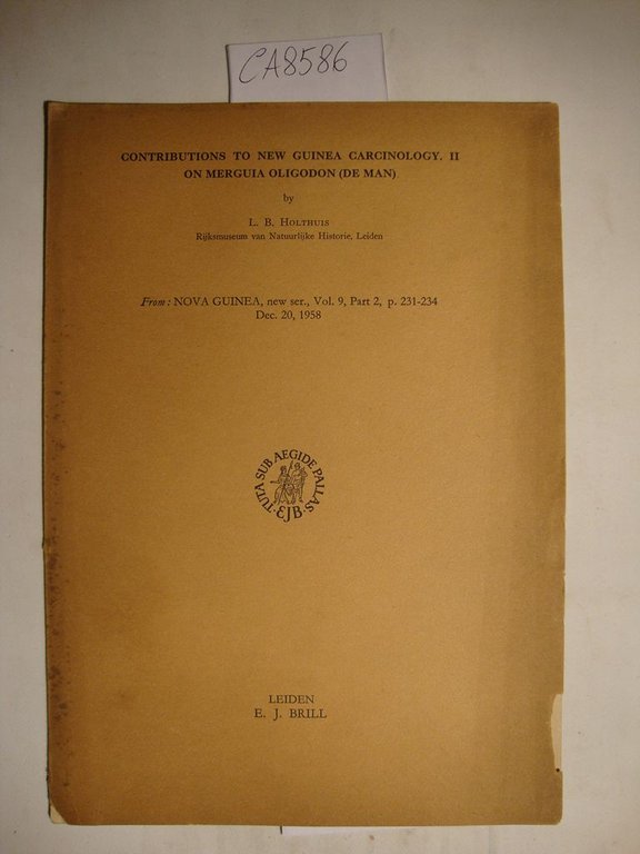 Contributions to New Guinea carcinology. II on merguia oligodon (De …