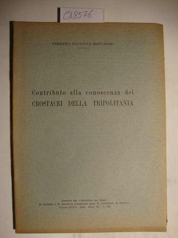 Contributo alla conoscenza dei crostacei della Tripolitania | Immagine Gallery 2