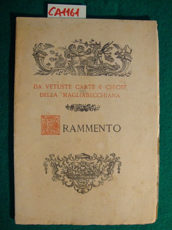 Da vetuste carte e chiose della Magliabecchiana - Frammento