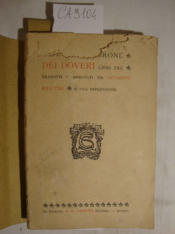 Dei doveri - Libri tre