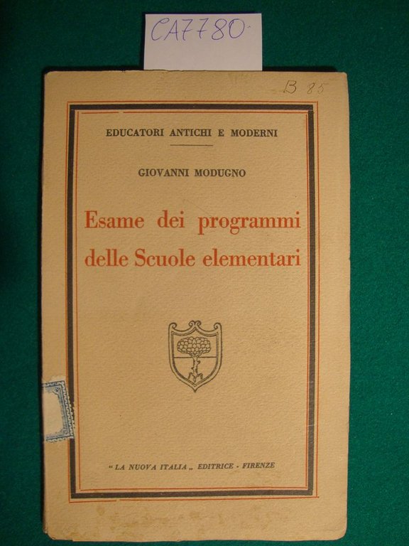 Esame dei programmi delle Scuole elementari