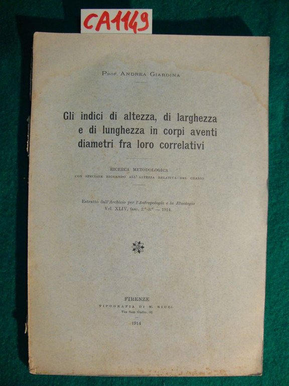 Gli indici di altezza, di larghezza e di lunghezza in …