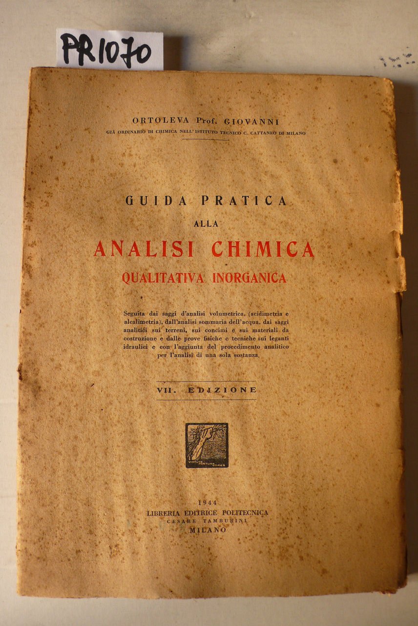 Guida pratica alla analisi chimica qualitativa inorganica
